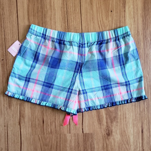 NWT Jenni blue plaid sleep shorts (Medium) - Picture 2 of 4